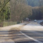 On a trail in a garage
