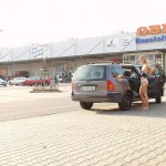 On a trail in a garage