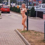 At a parking lot a building center