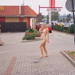 At a parking lot a building center