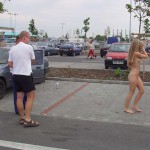 At a parking lot a building center