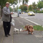 Downtown in the rain inside a wine shop