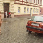 Downtown in the rain inside a wine shop