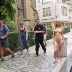 Downtown in the rain inside a wine shop