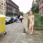 On the street interacting with tourists