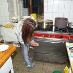 Kitchen help in a bar restaurant