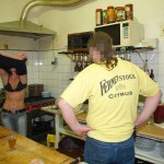 Kitchen help in a bar restaurant