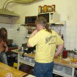 Kitchen help in a bar restaurant