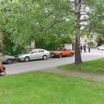 At several places on the streets