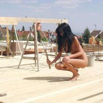 At a construction area