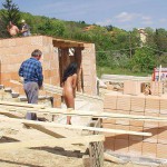 At a construction area