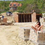 At a construction area