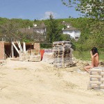 At a construction area