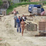 At a construction area