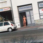 In and around a doorway of a highly