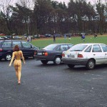 Aparking lot next to a stadion