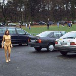 Aparking lot next to a stadion