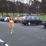 Aparking lot next to a stadion