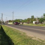 At a kiosk next to the road