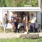 At a kiosk next to the road