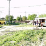 At a kiosk next to the road