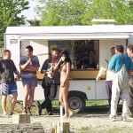 At a kiosk next to the road