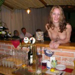 A bet with friends at a bar