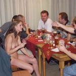 A bet with friends at a bar