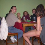 A bet with friends at a bar