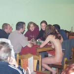 A bet with friends at a bar