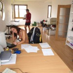 At an express company