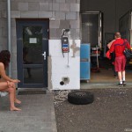 At an express company