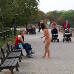 At a castle with many tourists