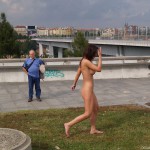 At a castle with many tourists