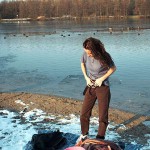 On and in a partly frozen lake