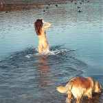 On and in a partly frozen lake