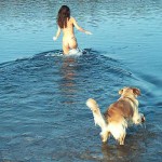 On and in a partly frozen lake