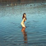 On and in a partly frozen lake