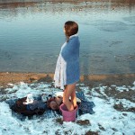 On and in a partly frozen lake