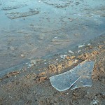 On and in a partly frozen lake