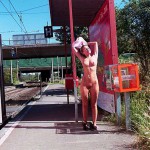 In a street car and walking