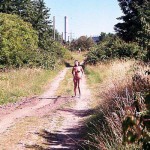 In a street car and walking