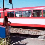 In a street car and walking