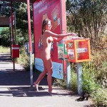 In a street car and walking