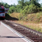 In a street car and walking