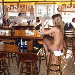 In a bistro with a big window