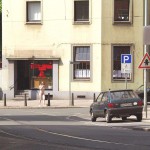 At a crossing downtown