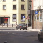 At a crossing downtown