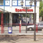 At a crossing downtown