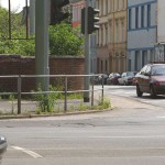 At a crossing downtown